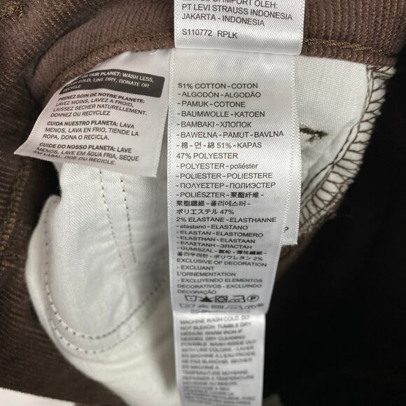 Levi’s Brown Corduroy Wedgie Straight Pants Sz.25 NWT - Picture 15 of 15